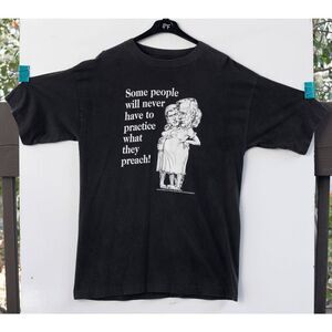Vintage 1992 PMJ Productions George Bush Dan Quayle Preach Black T-Shirt Size XL